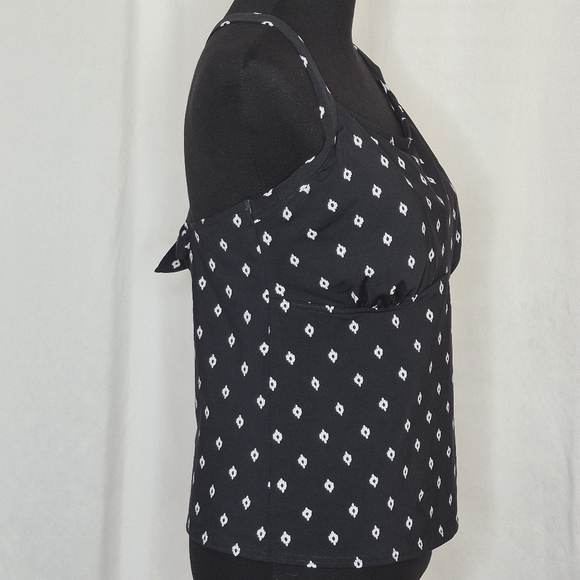 Lands' End DDD-Cup Underwire Square Neck Cross Back Tankini Swim Top - Sz 10 DDD - Picture 3 of 10